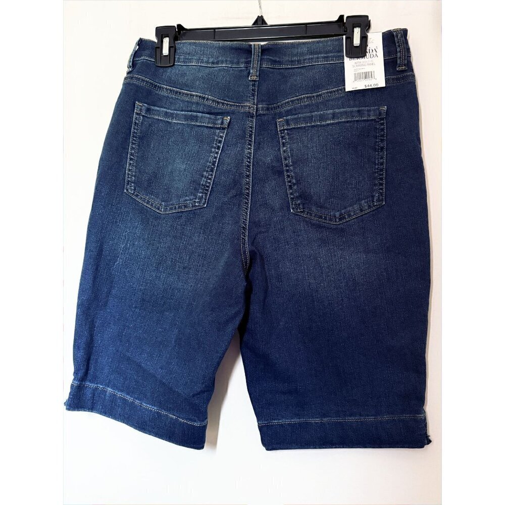 Gloria Vanderbilt Womens Amanda High Rise Denim Bermuda Jean Shorts Sz 8 New - Picture 4 of 8